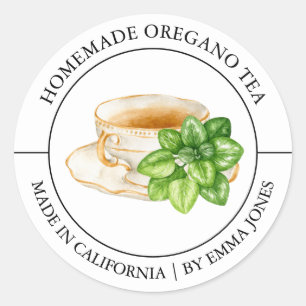 Oregano Tea Modern label