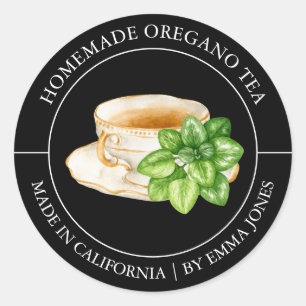 Oregano Tea Modern label