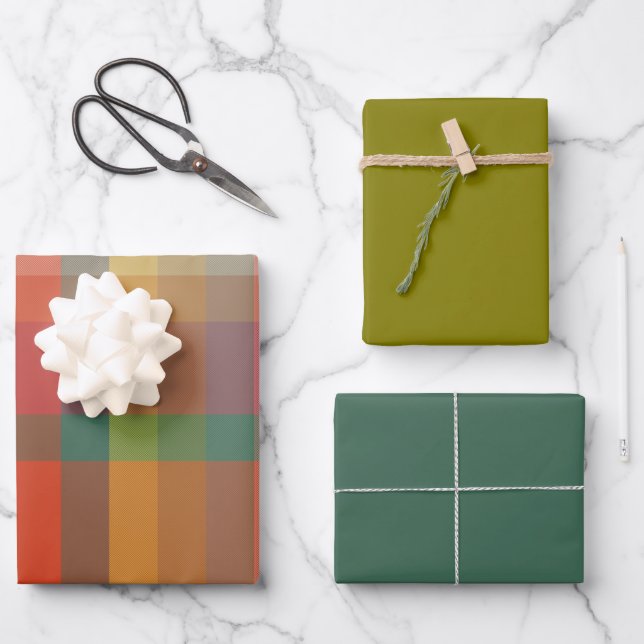 Oregano & Thyme Wrapping Paper Flat Sheet Set of 3 (Front)