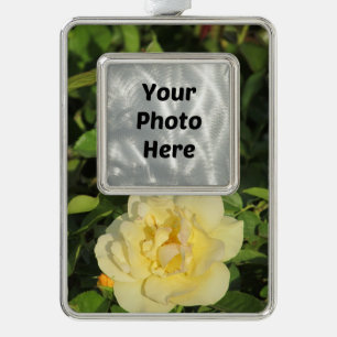 Oregold Yellow Rose Silver Plated Framed Ornament