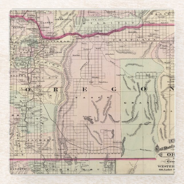 Oregon 6 glass coaster (Front)