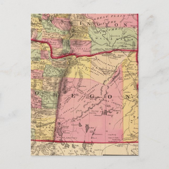 Oregon, and the Territory of Washington Postcard (Front)