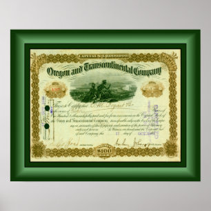 Oregon and Transcontinental Company ~  Poster