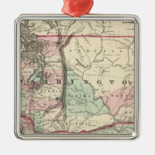 Oregon and Washington Metal Tree Decoration