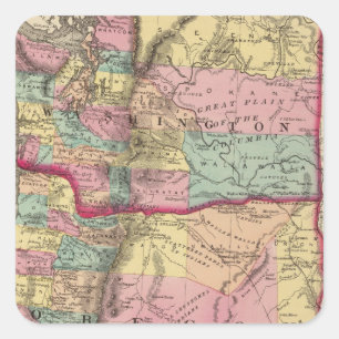 Oregon and Washington Territory Square Sticker