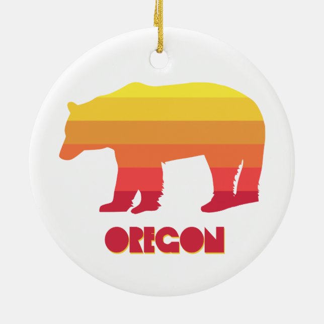 Oregon Bear Ceramic Tree Decoration (Back)