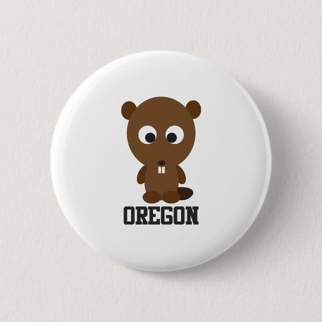 Oregon Beaver 6 Cm Round Badge (Front)