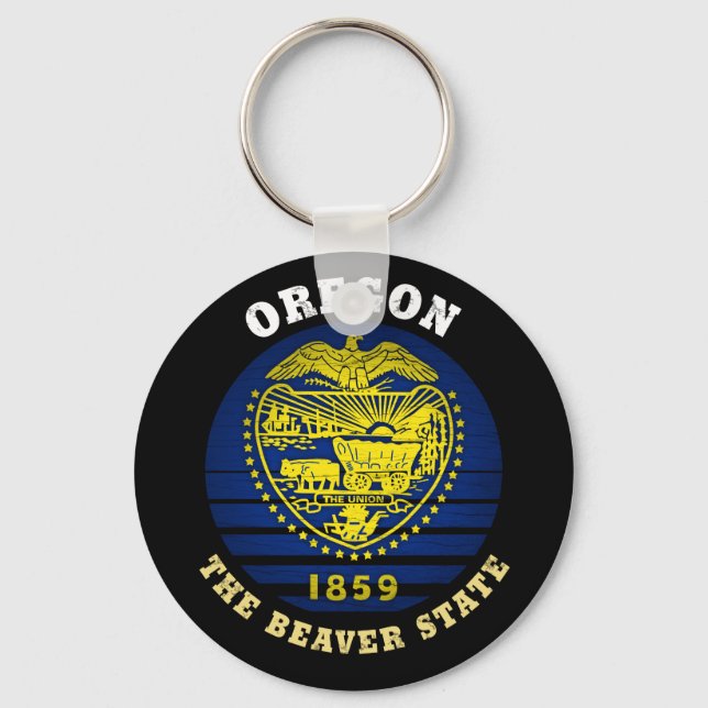 OREGON BEAVER STATE FLAG KEY RING (Front)