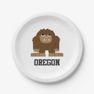 Oregon Bigfoot Paper Plate