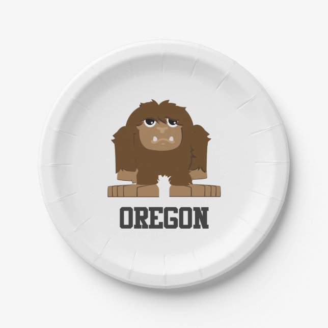 Oregon Bigfoot Paper Plate (Front)