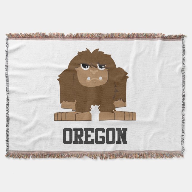 Oregon Bigfoot Throw Blanket (Front)