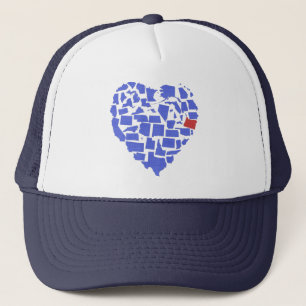 Oregon Blue American States Heart Mosaic Trucker Hat