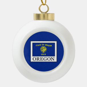 Oregon Ceramic Ball Christmas Ornament