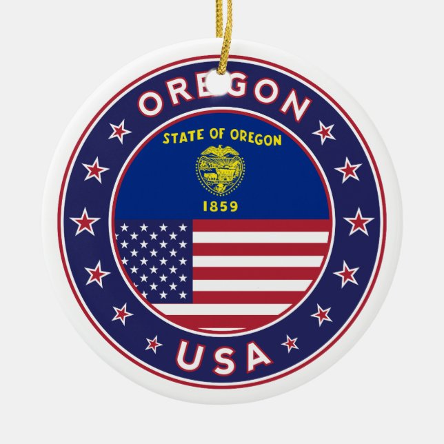 Oregon Ceramic Tree Decoration (Front)