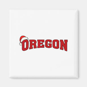 Oregon Christmas Santa Hat Retro Throwback Souveni Magnet