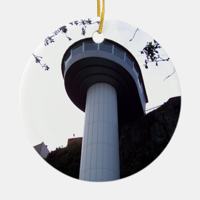 Oregon City Elevator Ceramic Tree Decoration (Front)