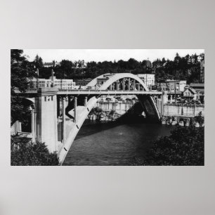 Oregon City, OR Highway Bridge over Willamette Poster