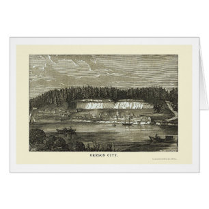 Oregon City, OR Panoramic Map - 1850