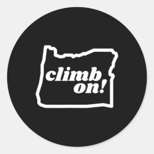 Oregon Climb On! Rock Climbing Bouldering Rock Cli Classic Round Sticker