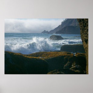 Oregon coast incoming tide poster