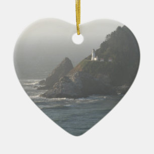 Oregon Coast Lighthouse Ceramic Tree Decoration