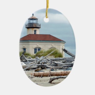 Oregon coast lighthouse ceramic tree decoration