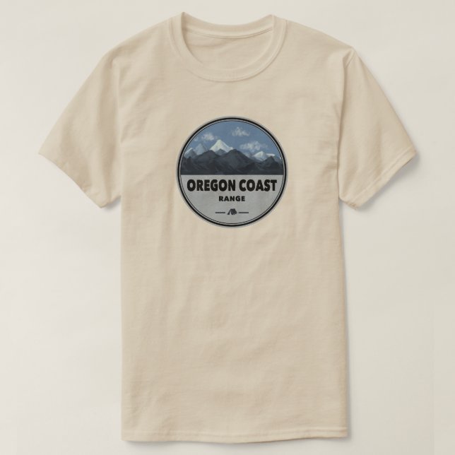 Oregon Coast Mountain Range Camping T-Shirt (Design Front)