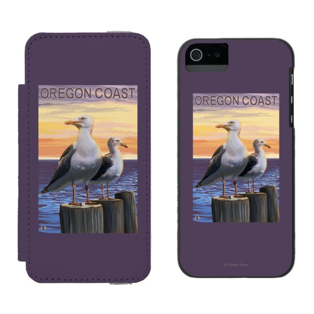 Oregon Coast Sea Gulls Incipio iPhone Wallet Case (Side by Side)