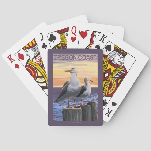 Oregon Coast Sea Gulls Playing Cards (Back)