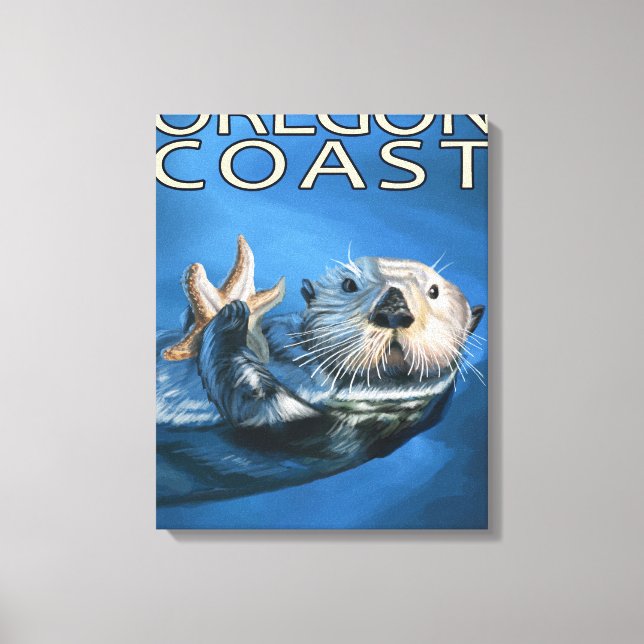 Oregon Coast Sea Otter Canvas Print (Front)