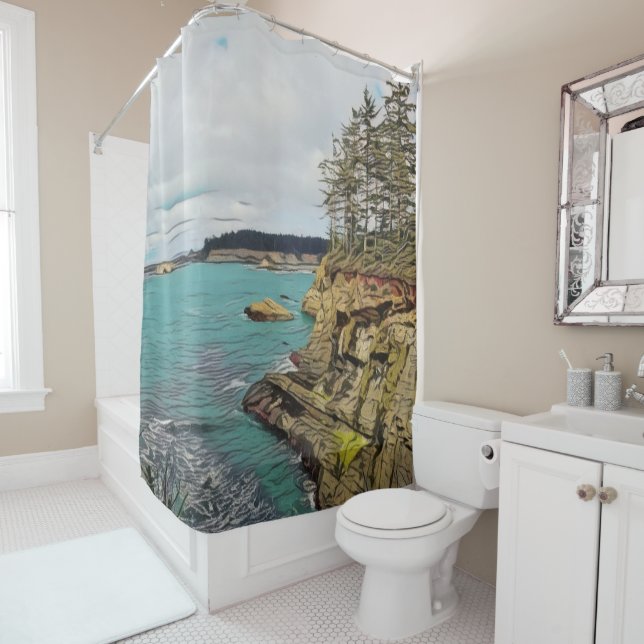 Oregon Coast Shower Curtain (In Situ)