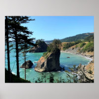 Oregon Coast Sunny Beach Rocks Nature Photo