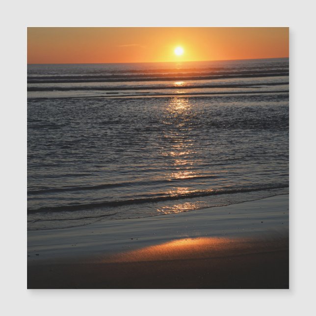 Oregon Coast Sunset Magnetic Card (Front)