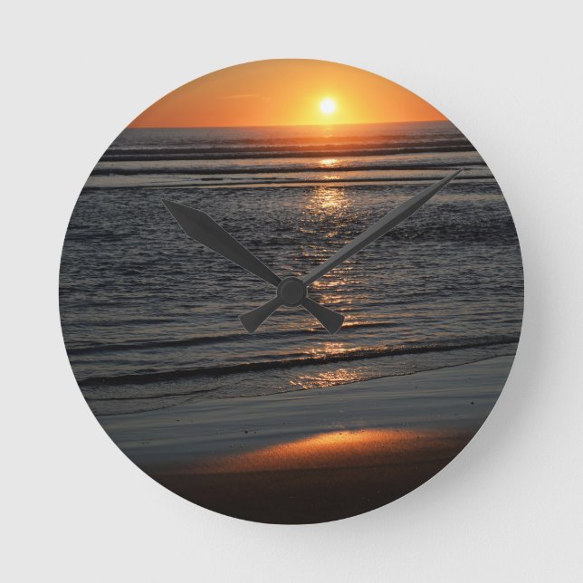 Oregon Coast Sunset Photo Clock (Front)