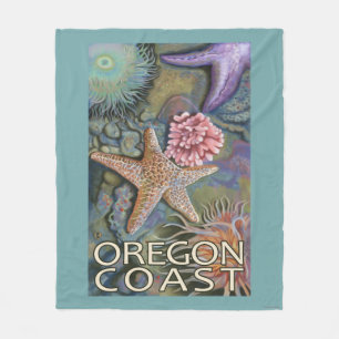 Oregon Coast Tidepool Fleece Blanket
