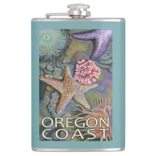 Oregon Coast Tidepool Hip Flask