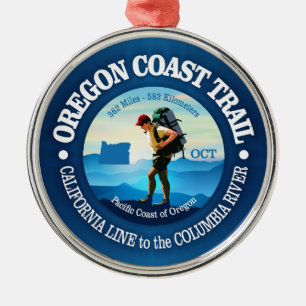 Oregon Coast Trail (C) Metal Tree Decoration