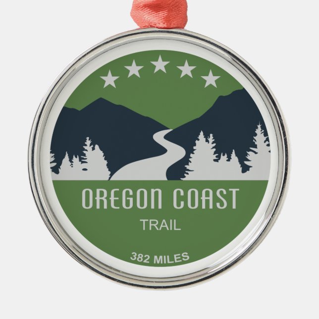Oregon Coast Trail Metal Tree Decoration (Front)