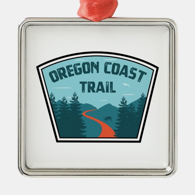 Oregon Coast Trail Metal Tree Decoration (Front)
