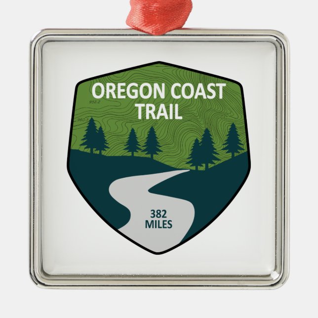 Oregon Coast Trail Metal Tree Decoration (Front)