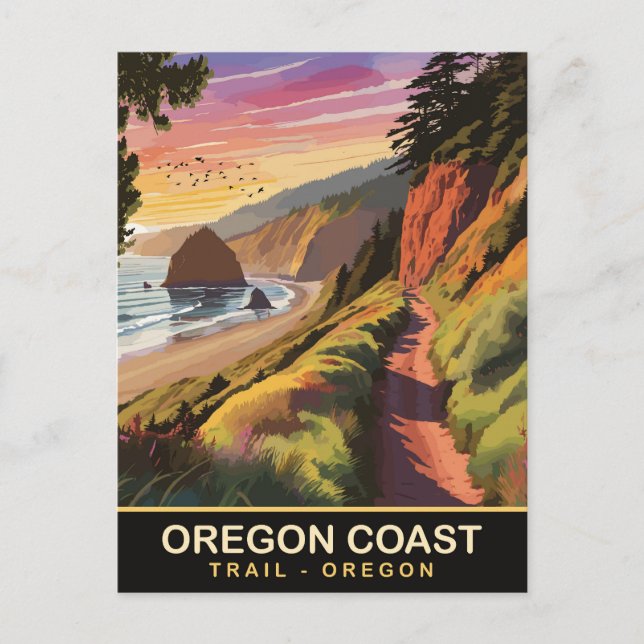 Oregon coast trail, Oregon, Travel Postcard (Front)