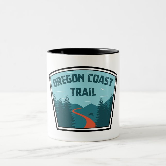 Oregon Coast Trail Two-Tone Coffee Mug (Center)