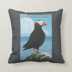 Oregon Coast Tufted Puffin Cushion