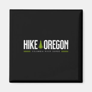 Oregon Columbia River Gorge Hike Tree Retro Graphi Magnet