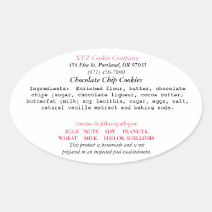 OREGON Cottage Law Label home bakery 