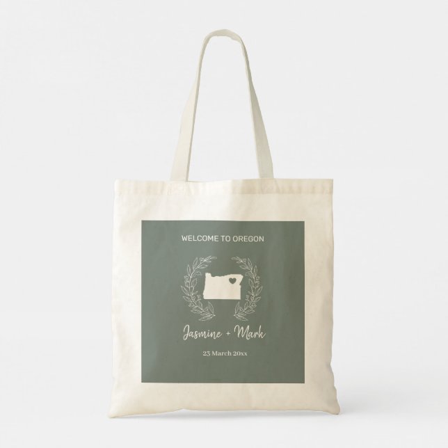 Oregon Destination Wedding Welcome Guests  Tote Bag (Back)