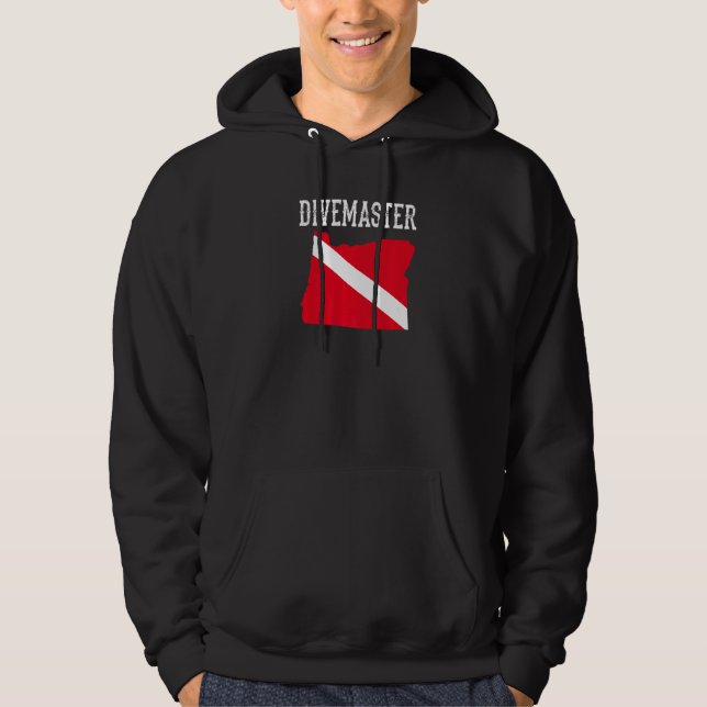 Oregon Divemaster Scuba Diving Instructor Dive Fla Hoodie (Front)