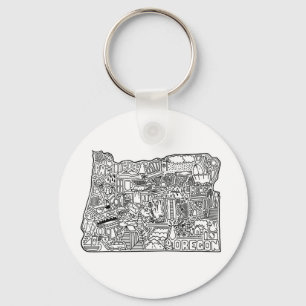 Oregon Doodle Keychain