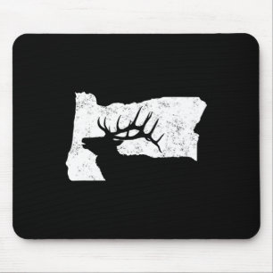 Oregon Elk Hunting Shirt - Bull Elk State Shape  Mouse Mat