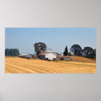 Oregon Farm and Harvested Wheat Field